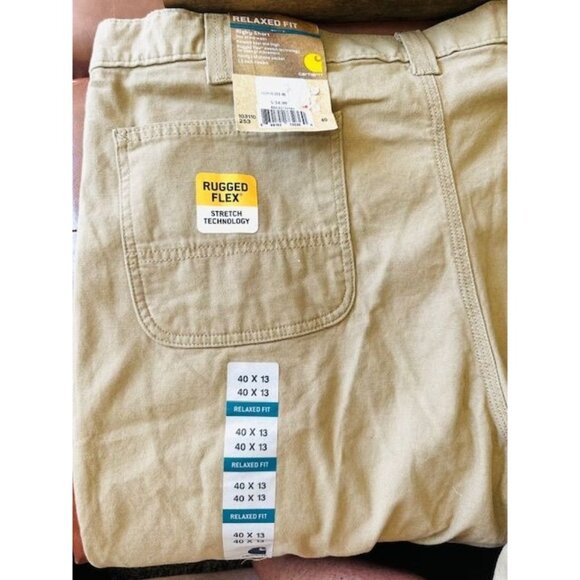 Carhartt Men NWT Rugged Flex Khaki Cotton Cargo Short Relaxed Fit Workwear 40X13 - Picture 4 of 5